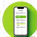 Icono de smartphone con aplicación de seguimiento de alimentos y ejercicio