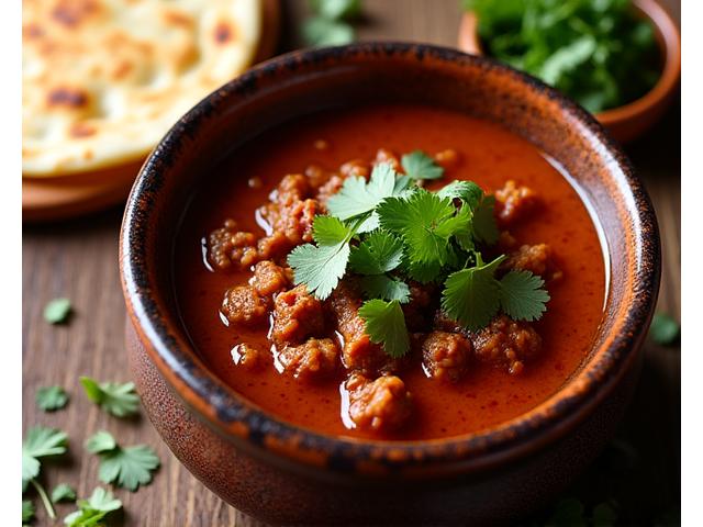 Plato de birria tradicional mexicana de Guadalajara.