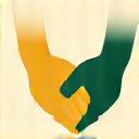 Icono de manos entrelazadas o apretón de manos, representando la ética y el apoyo.